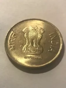 2011 "O" India 5 Rupee Unc+ #18857 - Picture 1 of 2