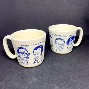Vintage 60er Jahre "Sales Management Team" Werbung Marketing Kaffeetassen - 2er Set - Bild 1 von 6