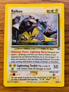 FAST NEUWERTIG! Raikou (13/64) Holo Neo Offenbarung Pokémonkarte! SCHNELL & KOSTENLOS P&P! - Bild 1 von 2