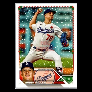 Bobby Miller RC 2023 Topps Holiday Los Angeles Dodgers Rookie Card #H155 - Picture 1 of 2