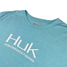 HUK Men's Double Sided Crewneck S/S T-Shirt Teal Blue • 2XL
