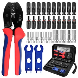 FÜR MC4 KABELVERBINDUNG BUCHSE KUPPLUNG CRIMPZANGE SOLARSTECKER STECKER 2,5-6MM² - Bild 1 von 7