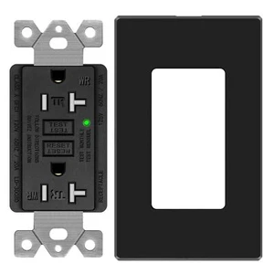 Receptáculo de salida GFCI de 20 amperios resistente a manipulaciones indicador LED WR grado comercial - Imagen 1 de 12