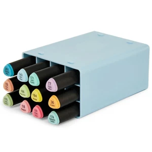 12pk Twin Markers Graphic Painting Drawing Alcohol Dual Tip Art Set - Baby Blue - Picture 1 of 7