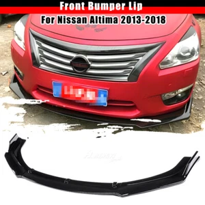 For 2013-2018 Nissan Altima 4 Door Sedan Front Lip Bumper Splitter Glossy Black - Picture 1 of 8