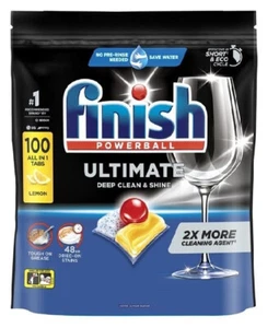 Finish Ultimate Dishwashing Lemon Sparkle 100 Tablets New - Picture 1 of 1