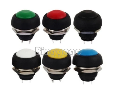 MARKENLOS 6PCS Mini Switch 12mm Waterproof Momentary Push Button OFF/ON Schalter 250V 10A