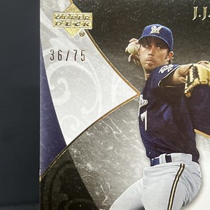 2007 serial#36/75 Exquisite Rookie Signatures #97 J.J. Hardy Brewers Upper Deck