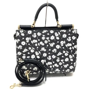 UNUSED! DOLCE&GABBANA Flower pattern 2way bag Black/White BR5966 - Picture 1 of 9