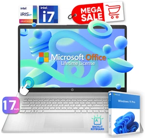 HP 17.3" Laptop Office 2024 Intel i7 Touch 32GB RAM 1TB SSD Win 11 Pro, Open Box - Picture 1 of 11