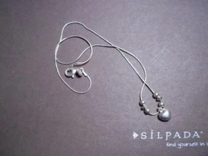 Collar Silpada Plata Esterlina 925 Cuentas Corazón Hinchado 15 in N1484 - Imagen 1 de 12