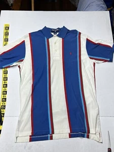 Polo Sport Ralph Lauren Shirt Men’s L Vintage 90’s Single Stitch Vertical Str - Picture 1 of 12