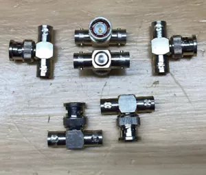 6 - BNC "T" RF Adapters (BNC Female/Male/Female) for Testing and Ham/Comm Radio - Picture 1 of 1