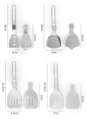 Outdoor Portable Stainless Steel Folding Frying Shovel Camping and Picnic Travel - Image 1 of 4
