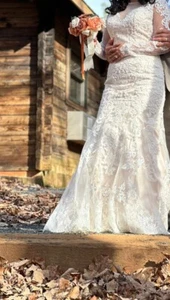 mermaid wedding dress size 8 pre owned - Picture 1 of 4