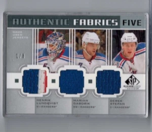 2011-12 SP Game Used Henrik Lundqvist Gaborik Stepan Staal Dubinsky #'ed 1/8 - Picture 1 of 2