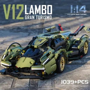 Technical Lambo V12 Vision GT Super Speed Sports Car Building Blocks Racing Vehi - Picture 1 of 25