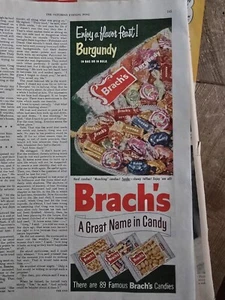1954 Brach's Candy flavor feast toffee hard munching color vintage ad - Picture 1 of 1