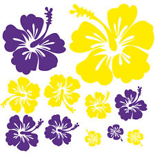 Hibiskus Blumen Autoaufkleber Set 40-teilig Auto Sticker sonnengelb violett K166