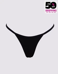 RRP€470 DOLCE & GABBANA BEACHWEAR Bikini Bottom Size 2 S Black Stretch - Picture 1 of 8