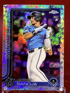 2025 Topps Chrome Logofractor Javier Sanoja #76 RC Miami Marlins - Picture 1 of 2