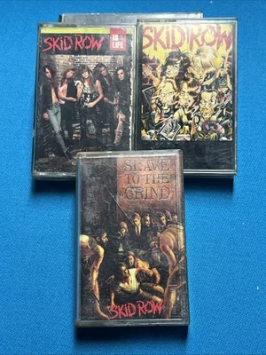 Skid Row Cassette Tape Lot Of 3 Slave to the Grind 18 And Life B Side - Image 1 of 4