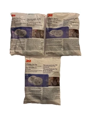 3 - 2 Packs 3M 2078 P95 Particulate Filter Nuisance Level Organic Vapor/Acid Gas - Image 1 of 4