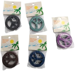 California Milk Cap Game Metal Peace Sign POG Slammers Black Blue Purple Green + - Picture 1 of 9