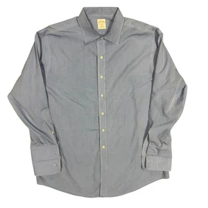 Camisa de vestir Brooks Brothers 346 puño francés manga larga azul algodón 17 1/2 - Imagen 1 de 8