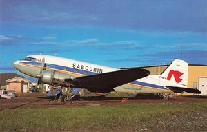 AK Flugzeug unbespielt Douglas DC3 Sabourin Lake Airways A224 - Bild 1 von 2