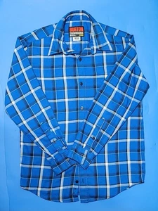 Burton Dryride Flannel Shirt Mens Medium Blue Plaid Button Up Snowboard Hiking - Picture 1 of 9