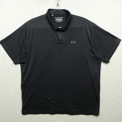 Under Armour Polo Shirt Mens 3XL Black Performance Golf Athletic Lightweight - Image 1 of 4