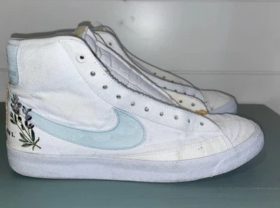 Nike Blazer Mid '77 Indigo Shoes White Blue Canvas Sneakers CI1166-100 Men's 11 - Image 1 of 4