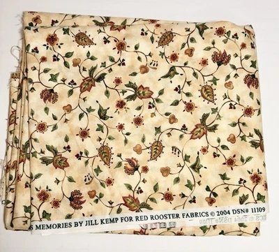 Emilys Memories Floral Paisley Cotton Fabric #1110 44x74" 2004 Quilt Red Rooster - Image 1 of 2
