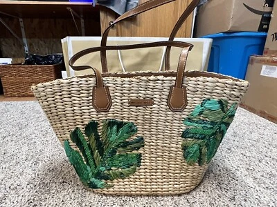 Michael Kors Straw Palm  Leaves Large Purse Handbag/Beach Bag NWT w/ Storage Bag - Image 1 of 4