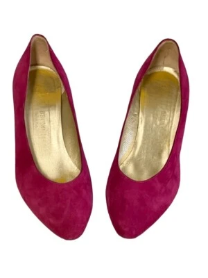 Zapatos de salón Bruno Magli de gamuza de colección años 80 violeta para mujer talla 6,5B tacones de vestir Foto 1 de 4
