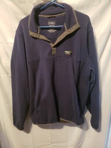 LL Bean Snap Button Fleece Pullover Slightly Fitted Mens XL Tall Outdoor 502793 - Picture 1 of 5