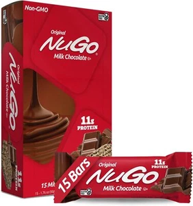 NuGo Protein Bar Chocolate 11g Protein Gluten Free 15 Count - Picture 1 of 7