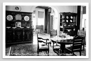 RPPC Franklin D Roosevelt Dining Room Interior Hyde Park New York Photo Postcard - Picture 1 of 2
