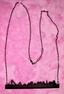 plastique* San Francisco Skyline Necklace pendant, Y2Ks & 2010s vintage jewelry - Image 1 of 4