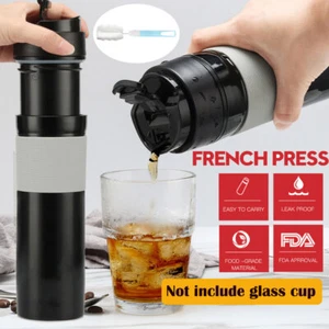 350ml Französische Kaffeepresse Reise Schnellbrüh Teebereiter Flasche Tragbare - Bild 1 von 11