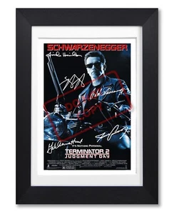 TERMINATOR 2 MOVIE CAST SIGNED POSTER PRINT PHOTO AUTOGRAPH 1991 FILM GIFT