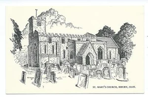 GLOUCESTERSHIRE - ST MARY'S CHURCH, BIBURY Künstler M. Miller Postkarte - Bild 1 von 1