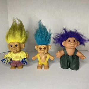 Lot of 3 Vintage 4” & 5” Troll Dolls - DAM, Russ, & Unbranded - Picture 1 of 7