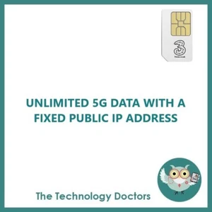 Three Unlimited 5G Data SIM with Fixed Public IP Address - Picture 1 of 2