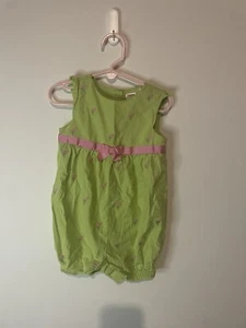 Gymboree ISLAND FUN Rosa Flamenco Verde 1 Pc. Mameluco 2t broches de presión en la entrepierna - Imagen 1 de 6