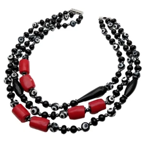 Collana con Onice, Agata e Corallo Rosso - Handmade - Foto 1 di 9
