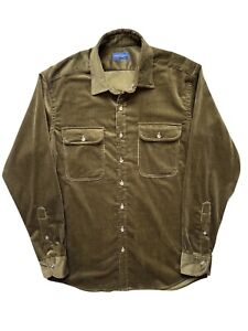 Proper Cloth Brown Corduroy Button Down Long Sleeve Shirt Size XL Mens 15.5