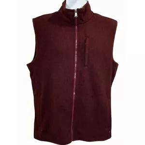 Ralph Lauren Chaps Herren burgunderrot durchgehender Reißverschluss Fleece gefütterte Weste Stehkragen Medium - Bild 1 von 7