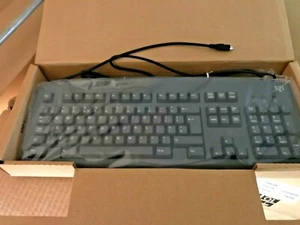 RARE NEW VINTAGE SILICON GRAPHICS SGI GREY PS2 KEYBOARD 062-0051-001 6512-BN - Picture 1 of 6